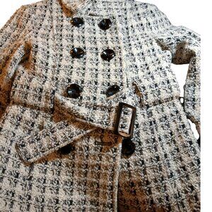 WHITE HOUSE BLACK MARKET TWEED Wool Blend Peacoat XXS